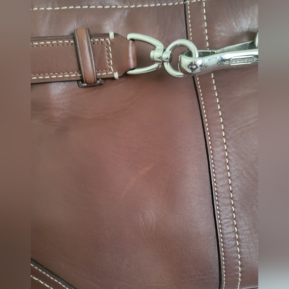 NWT Coach Hampton Leather Satchel -very small mark on front of bag pic 12 - Picture 12 of 16